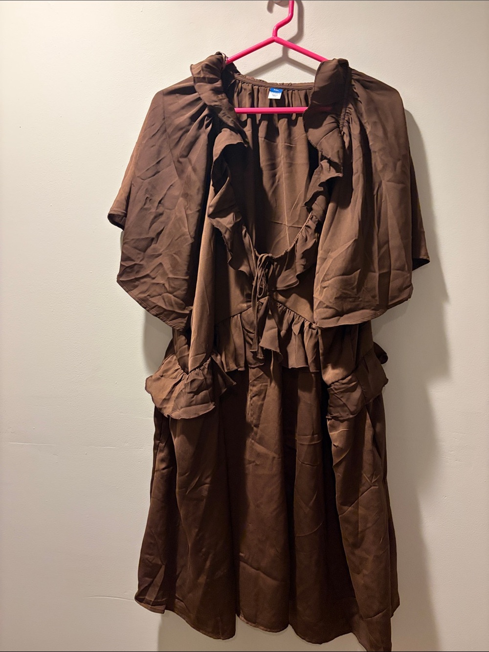 Old Navy Brown Ruffle Neck Tank Dress
